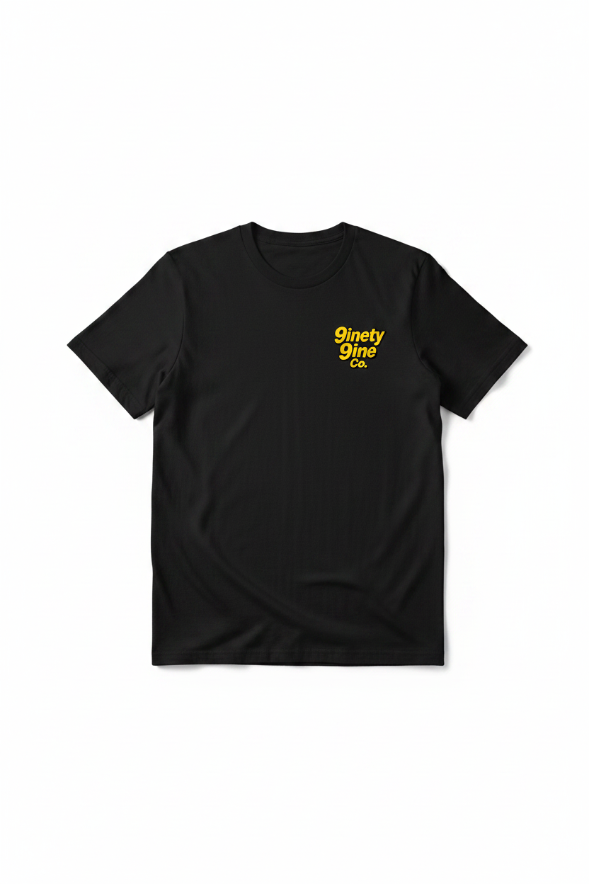 Logo of 9inety 9ine Co. with Black and Yellow color way